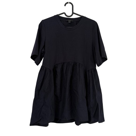 COS Navy Blue Multi Fabric Ruffle Hem Short Sleeve Top Womens Size Small - Picture 1 of 5